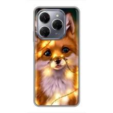Чехол с Лисичкой для TECNO Spark 20 Pro – Новогодний лисенок