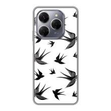 Чохол з пташками на TECNO Spark 20 Pro (VPrint) (Ластівки)