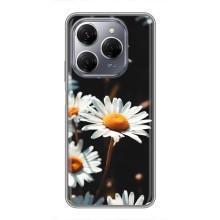Чехол с ромашками на TECNO Spark 20 Pro – Белые ромашки
