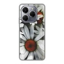 Чехол с ромашками на TECNO Spark 20 Pro – Цветы Ромашки