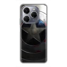 Чехол с Щитом Капитана Америки на TECNO Spark 20 Pro – Ретро Щит Капитана