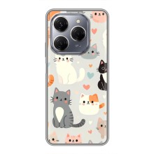Чохол з малюнком кіт на TECNO Spark 20 Pro (Колаж котів)