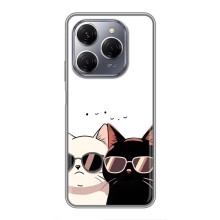 Чохол з малюнком кіт на TECNO Spark 20 Pro (Коти в окулярах)