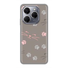 Чохол з малюнком кіт на TECNO Spark 20 Pro (Лапи і вуса)