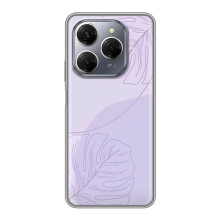 Чохол квітковий дизайн для TECNO Spark 20 Pro – Монстера фіолетова