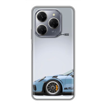 Чохол з авто Порше для TECNO Spark 20 Pro – Блакитний Порше