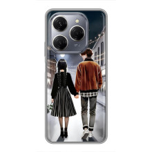 Чехол с дизайном Венздей 2 на TECNO Spark 20 Pro – Уэнсдей и Тайлер