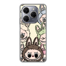 Чохол з Лабубу на TECNO Spark 20 Pro (Колаж Лабубу)