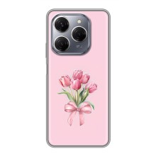 Чохол з розовим принтом для TECNO Spark 20 Pro (Букет квітів)