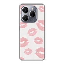 Чохол з розовим принтом для TECNO Spark 20 Pro (Рожеві губи)