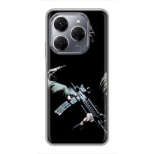 Чехол с украинским воином на TECNO Spark 20 Pro – Украинский снайпер
