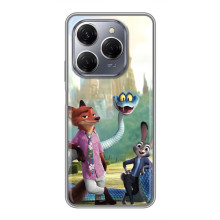 Чехол Зоотрополіс на TECNO Spark 20 Pro – Ник Джуди и змея