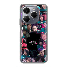 Чехол Гра в кальмара для TECNO Spark 20 Pro – Коллаж игры кальмара