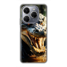 Чехол с картинкой «Хищники» для TECNO Spark 20 Pro (Крокодил)