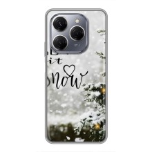 Новогодние, Праздничные Чехлы для TECNO Spark 20 Pro - 2024 год (Let it snow)