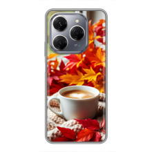 Чехол с уникальным дизайном «Осень с кофе» для TECNO Spark 20 Pro