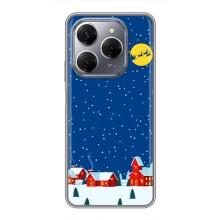 Силиконовый бампер на рождество для TECNO Spark 20 Pro – Город в снегу