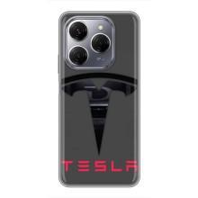 Силиконовый бампер с картинкой машины на TECNO Spark 20 Pro (Logo TESLA)