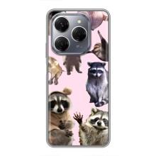 Силиконовый Чехол с Енотами на TECNO Spark 20 Pro – Смешные Еноты