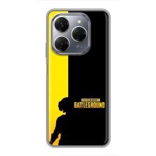 Чехол (TPU) с картинкой "Лого Пабг" на Техно Спарк 20 Про – Battlegrounds