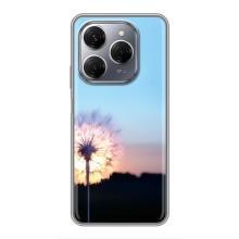 Силиконовый Чехол с одуванчиками на TECNO Spark 20 Pro – Закат с одуванчиком