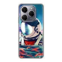 Силиконовый Чехол с принтом "Космонавты" на TECNO Spark 20 Pro – Космонавт в воде