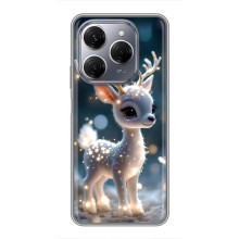 Яркий чехол для TECNO Spark 20 Pro с Зимними Оленятами – Блистающий оленёнок