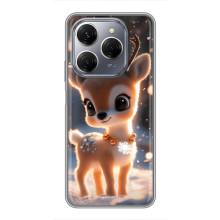 Яркий чехол для TECNO Spark 20 Pro с Зимними Оленятами – Оленёнок