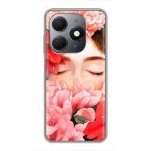 Чехлы (ART) Цветы на TECNO Spark 20 (VPrint) (Глаза в цветах)