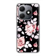 Чехлы с Цветами для TECNO Spark 20 (VPrint) (Цветочки на черном)