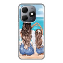 Чехол с печатью для TECNO Spark 20 - (Мама с ребенком) (AlphaPrint) (Мама с доченькой)