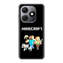 Чехол Майнкрафт на TECNO Spark 20 (AlphaPrint) Minecraft (герои Minecraft)