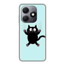Чехол с принтом для TECNO Spark 20 (AlphaPrint) Модные коты (Падающий кот)