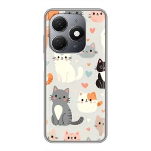 Чехол с рисунком кот на TECNO Spark 20 (Коллаж котов)