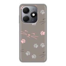Чехол с рисунком кот на TECNO Spark 20 (Лапы и усы)