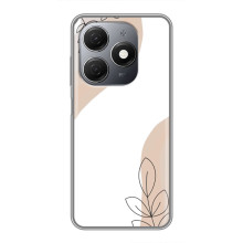 Силконовий чохол з принтом в квітах на TECNO Spark 20 – Нюдовий дизайн
