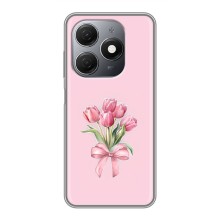 Чехол с розовым рисунком для TECNO Spark 20 (Букет цветов)