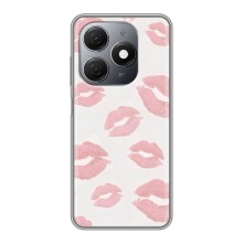 Чехол с розовым рисунком для TECNO Spark 20 (Розовые губы)