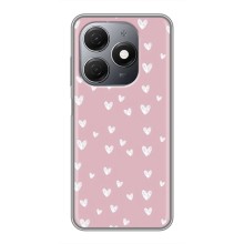 Чехол с розовым рисунком для TECNO Spark 20 (Сердечки на розовом)