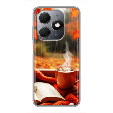 Чехол с уникальным дизайном «Осень с кофе» для TECNO Spark 20 – Кофе и дождь