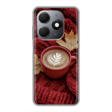 Чехол с уникальным дизайном «Осень с кофе» для TECNO Spark 20 – Кофе на пледе