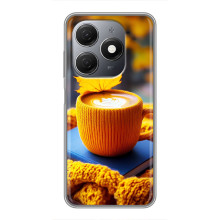 Чехол с уникальным дизайном «Осень с кофе» для TECNO Spark 20 – Кофе с жёлтым