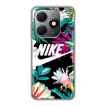 Силиконовый Чехол на TECNO Spark 20 с картинкой Nike (Цветочный Nike)