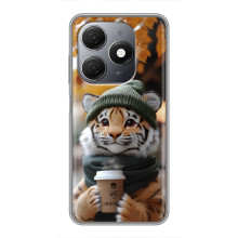 Печатный чехол «Зверята с кофе» для TECNO Spark 20 – Тигр с кофе