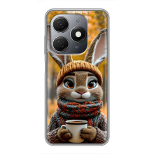 Печатный чехол «Зверята с кофе» для TECNO Spark 20 – Зайчик с кофе