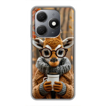 Печатный чехол «Зверята с кофе» для TECNO Spark 20 – Жираф с кофе