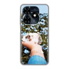 Чехлы с изображением разных животных для TECNO Spark 20c (Ежик на руках)