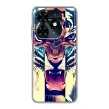 Чехлы с изображением разных животных для TECNO Spark 20c (Яркий Тигр)