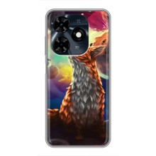 Чехлы с картинкой Лисички для TECNO Spark 20c (VPrint) (Лисица в космосе)