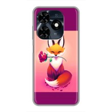 Чехлы с картинкой Лисички для TECNO Spark 20c (VPrint) (Лисичка с розочкой)